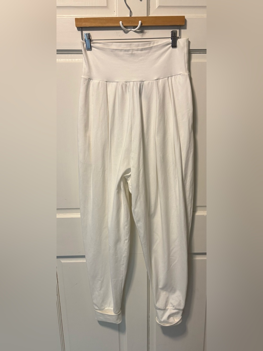 Igor Dobranic white harem high waist cotton knit pants women’s 38 6 small